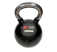 Гиря 36 кг обезиненная с хромированной ручкой