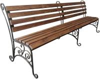 Скамья садовая Грифонсервис СК53 (черный с золотом/орех с ярко выраженной текстурой)