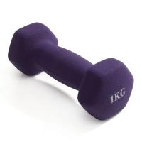 Гантель неразборная гексагональная неопрен  1 кг (фиолетовая) VictoryFit VF-DHN010