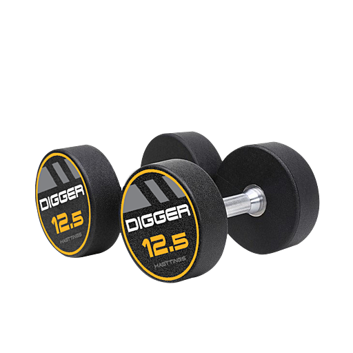 Комплект полиуретановых гантелей 10 пар от 2,5 до 25 кг Hasttings Digger HD51D4C-2,5-25