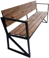 Скамья садовая Грифонсервис СК22 (черный в золоте/орех)