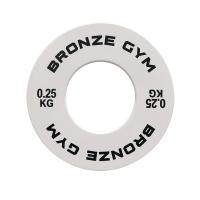 Диск калиброванный BRONZE GYM для пауэрлифтинга белый 0,25 кг