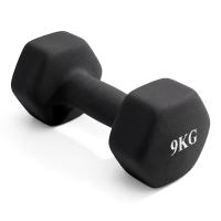 Гантель неразборная гексагональная неопрен 9 кг (черная) VictoryFit VF-DHN090