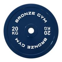 Диск олимпийский BRONZE GYM тяжелоатлетический синий 20 кг