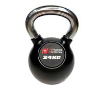 Гиря 24 кг обезиненная с хромированной ручкой