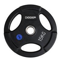 Диск олимпийский обрезиненный 3-х хватовый 15кг Hasttings Digger HD51C1C-15