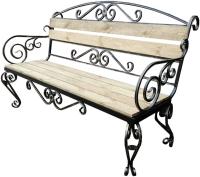Скамья садовая Грифонсервис СК17 (черный в золоте/орех)