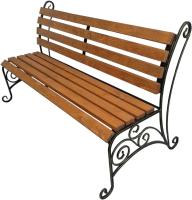 Скамья садовая Грифонсервис СК69 (черный в золоте/палисандр с ярко выраженной текстурой)