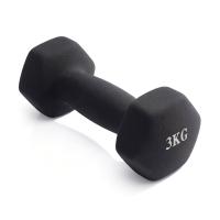 Гантель неразборная гексагональная неопрен  3 кг (черная) VictoryFit VF-DHN030