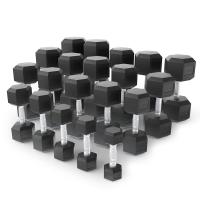 Ряд гантелей гексагональных UNIX Fit обрезиненные от 2,5 до 50 кг
