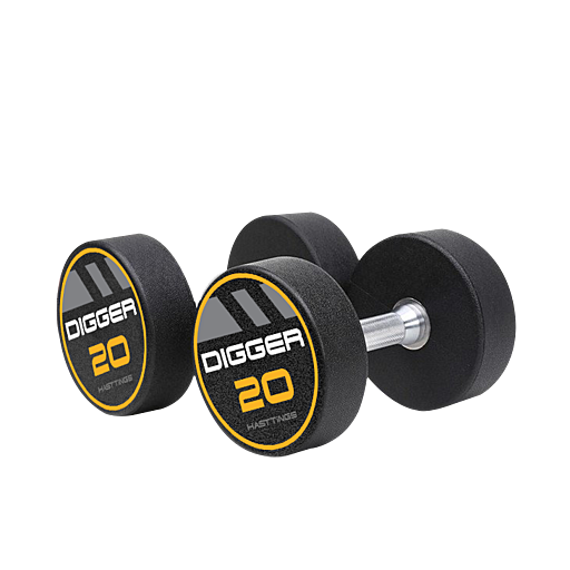 Комплект полиуретановых гантелей 10 пар от 12,5 до 35кг Hasttings Digger HD51D4C-12,5-35