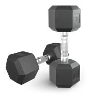 Гантель гексагональная UNIX Fit обрезиненная 10 кг, 2 шт.