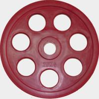 Олимпийский диск евро-классик с хватом "Ромашка" 25 кг. (обрезиненный, красный, d51мм.)