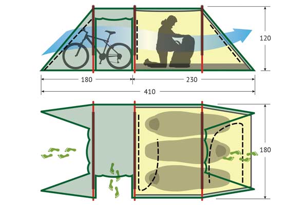 Палатка   TUNNEL 3 Fib Green, 9125.3201
