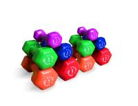 Набор гантелей в виниловой оболочке 5 пар от 1 до 5 кг