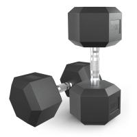 Гантель гексагональная UNIX Fit обрезиненная 30 кг, 2 шт.