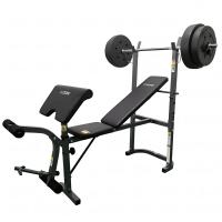 Скамья под штангу с опциями DFC GOZONE GZE-2201 со штангой и дисками в комплекте